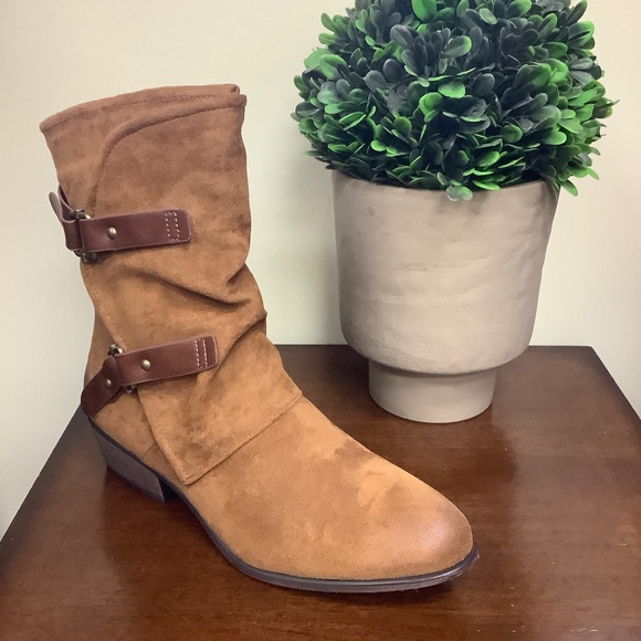 Pierre Dumas Buckle Suede Booties - Picture 1 of 5